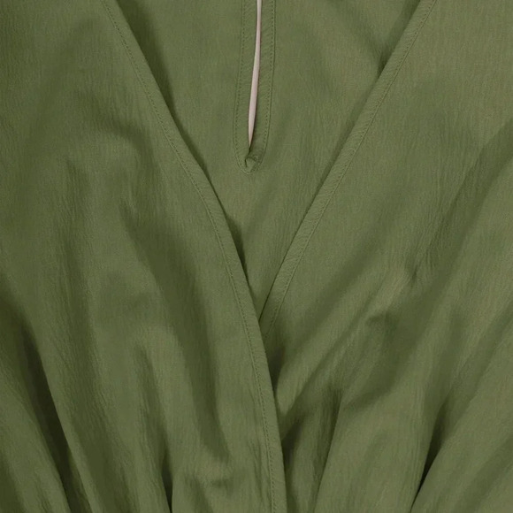 Army Green Elegant Women's Casual Solid Color Lantern Sleeve Jumpsuit - Picture 9 of 9